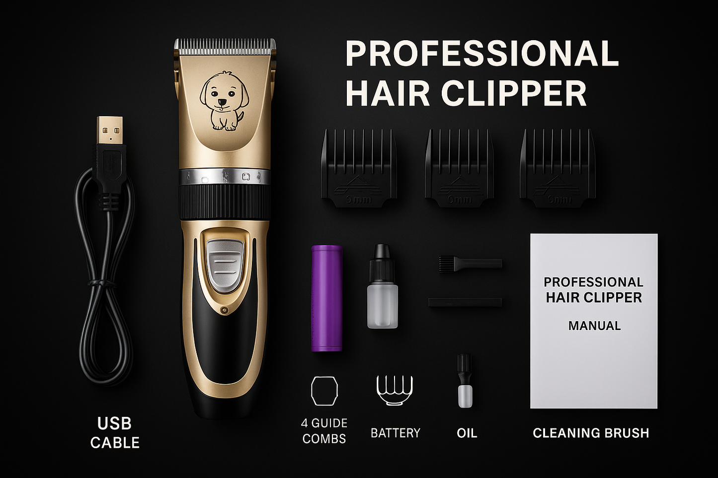 NovaVibe™ Pro Pet Grooming Trimmer – Precision Hair Clipper for Dogs & Cats