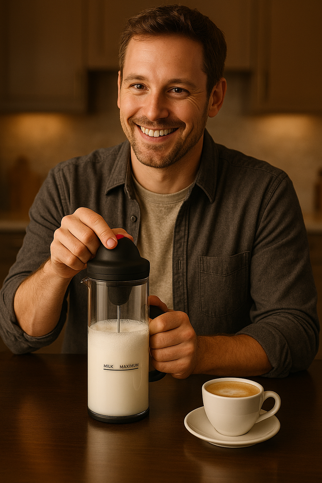 NovaVibe™ Premium Latte Milk Frother Cup – Barista Quality at Home