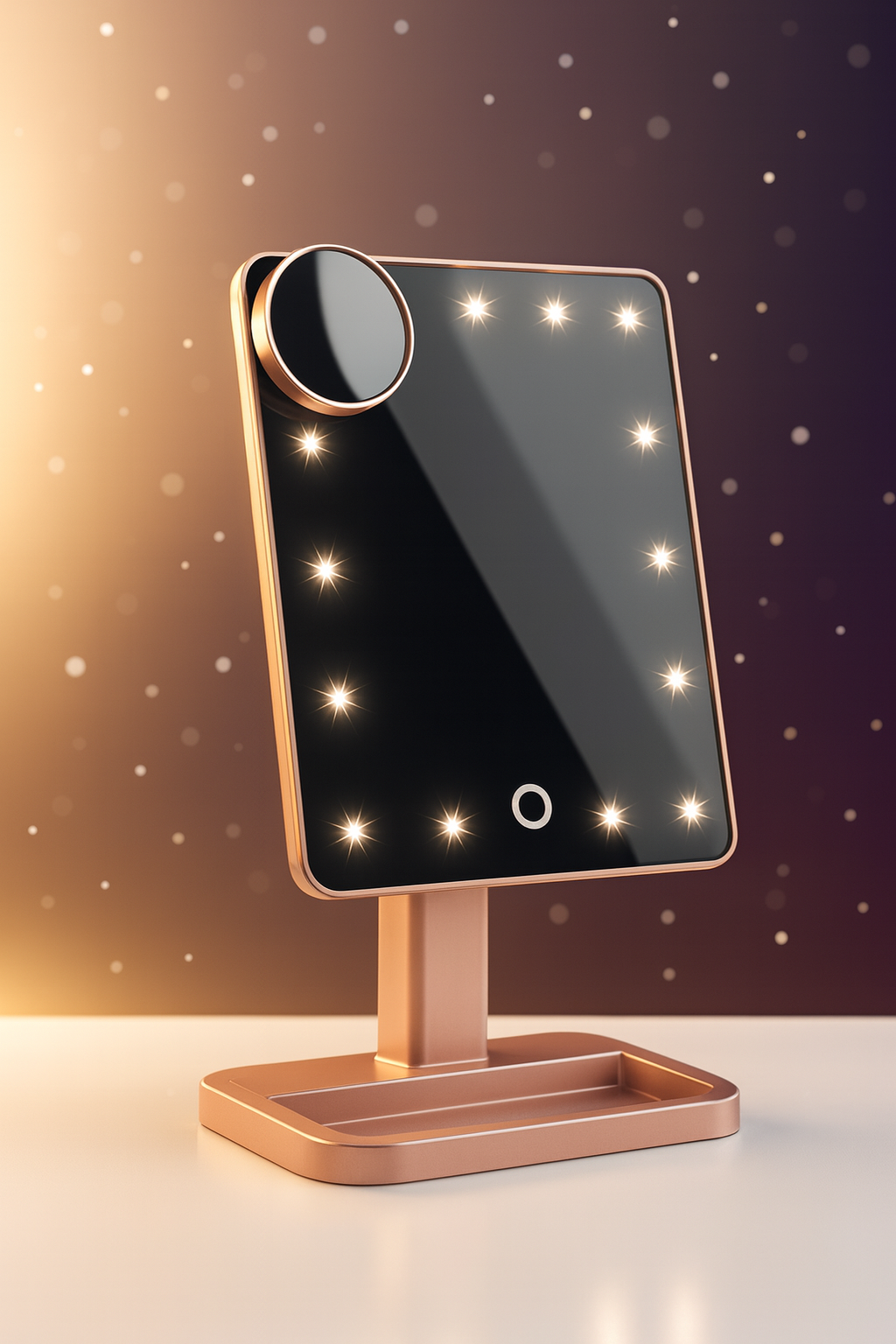 NovaVibe™ Luxe Smart Makeup Mirror – 20 LED Lights, Bluetooth Speaker & 10× HD Magnifier