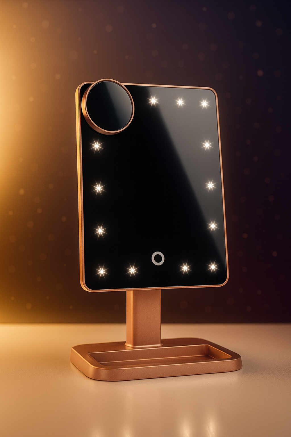 NovaVibe™ Luxe Smart Makeup Mirror – 20 LED Lights, Bluetooth Speaker & 10× HD Magnifier
