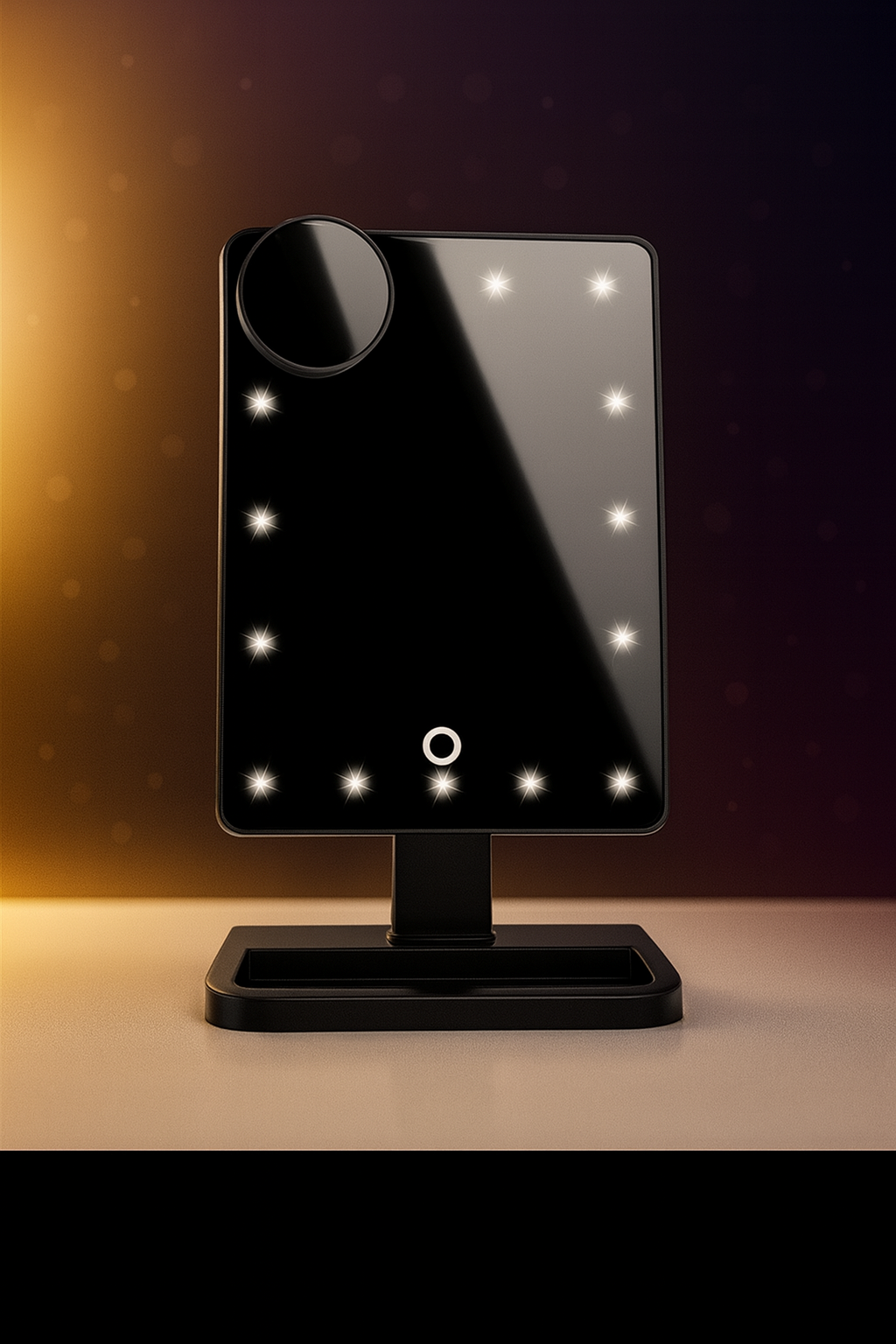 NovaVibe™ Luxe Smart Makeup Mirror – 20 LED Lights, Bluetooth Speaker & 10× HD Magnifier