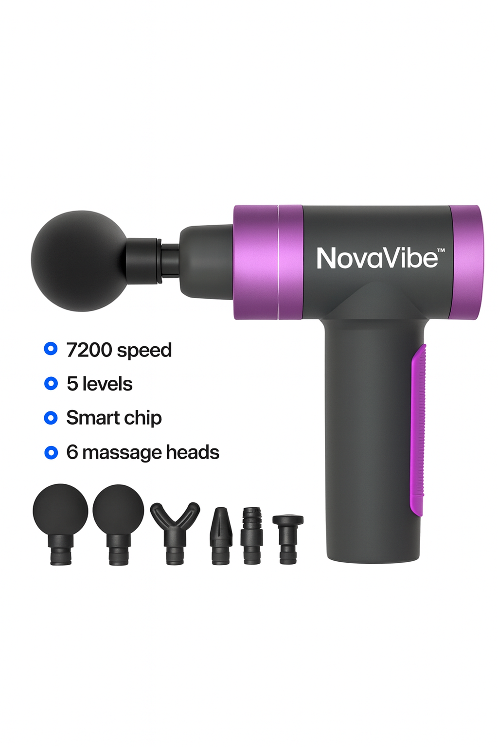 NovaVibe™ BluePro Muscle Massage Gun – Deep Tissue Recovery & Pain Relief