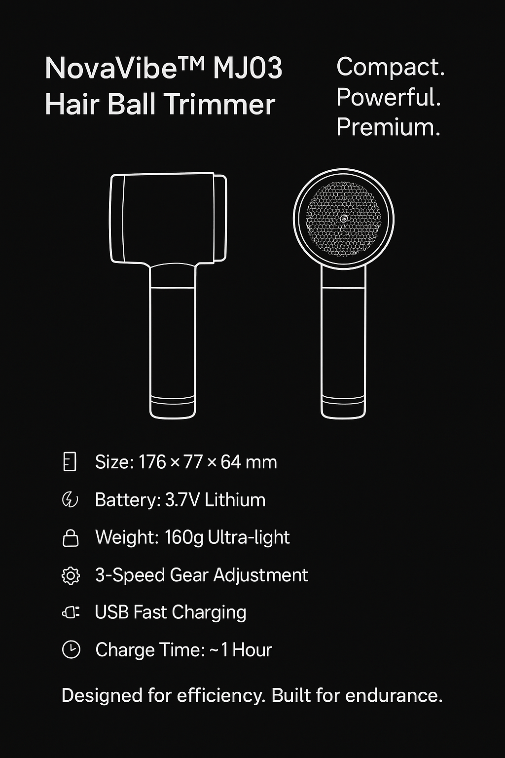 NovaVibe™ Premium Lint Remover with LED Display