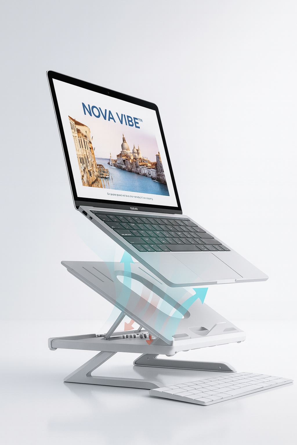 NovaVibe™ ElevatePro™ – Adjustable Foldable Laptop Stand for Desk & Home Office