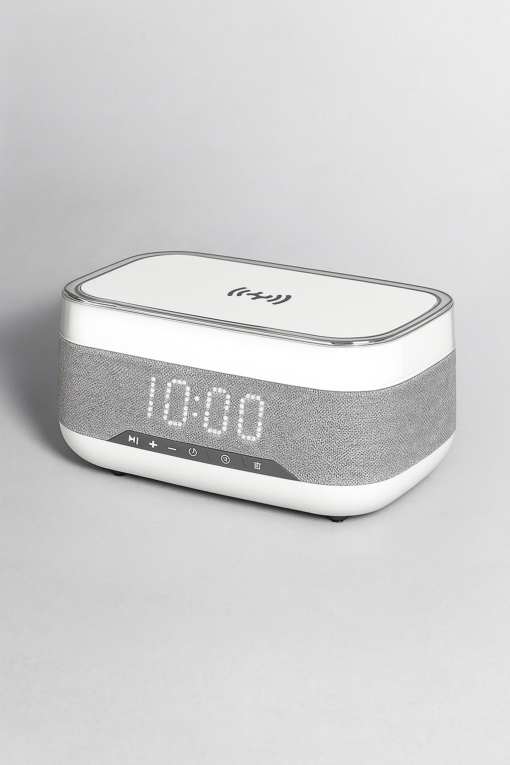 NovaVibe™ SmartGlow™ 4-in-1 Clock – Wireless Charger, Speaker & LED Mood Light