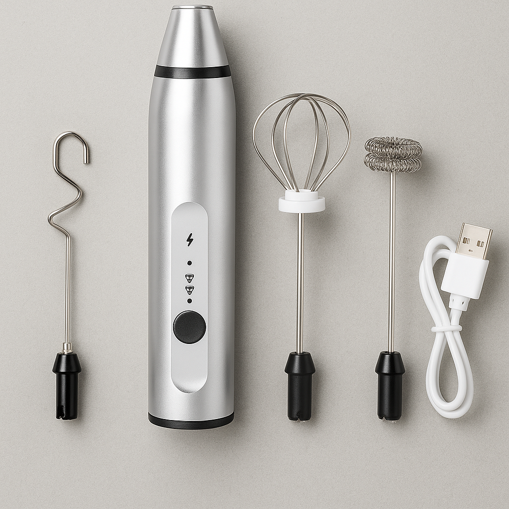 NovaVibe™ Rechargeable 3-in-1 Electric Milk Frother & Egg Beater