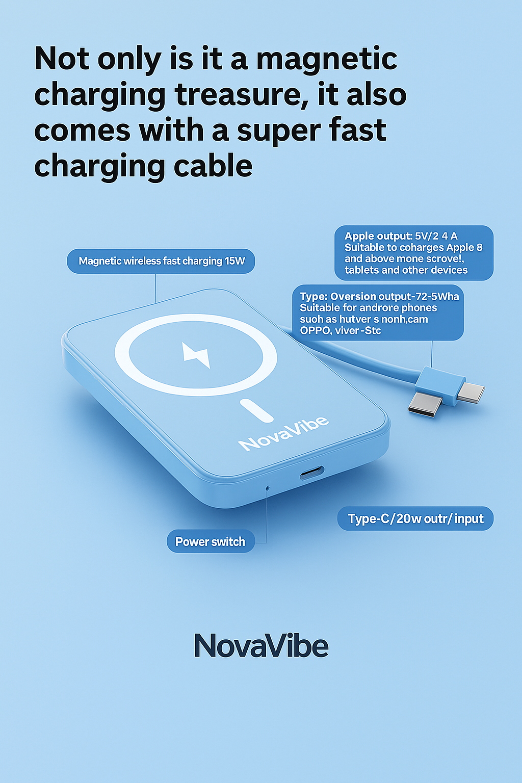 NovaVibe™ MagSafe Magnetic Wireless Power Bank 66W | 10000mAh Super Fast Charge