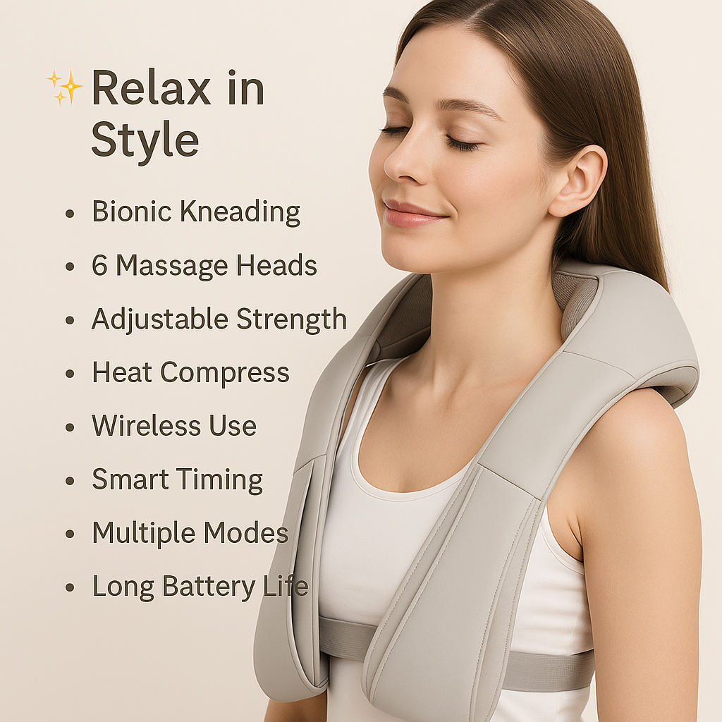 NovaVibe™ DeepRelief Pro™ – Smart Neck & Shoulder Massager (USB)