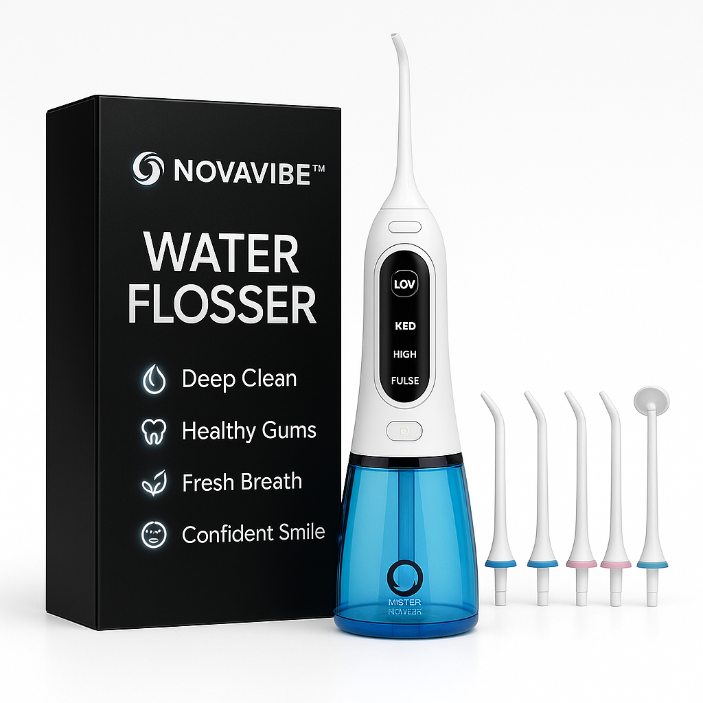 NovaVibe™ HydroPulse Pro™ – 6-in-1 Smart Water Flosser