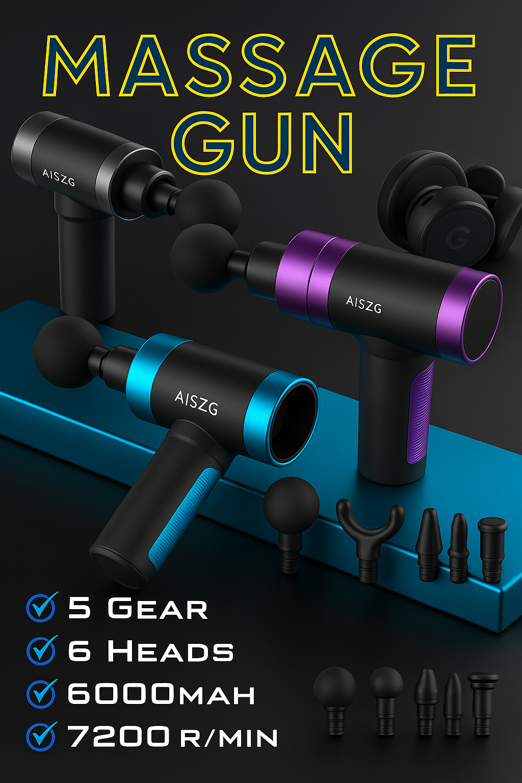 NovaVibe™ BluePro Muscle Massage Gun – Deep Tissue Recovery & Pain Relief