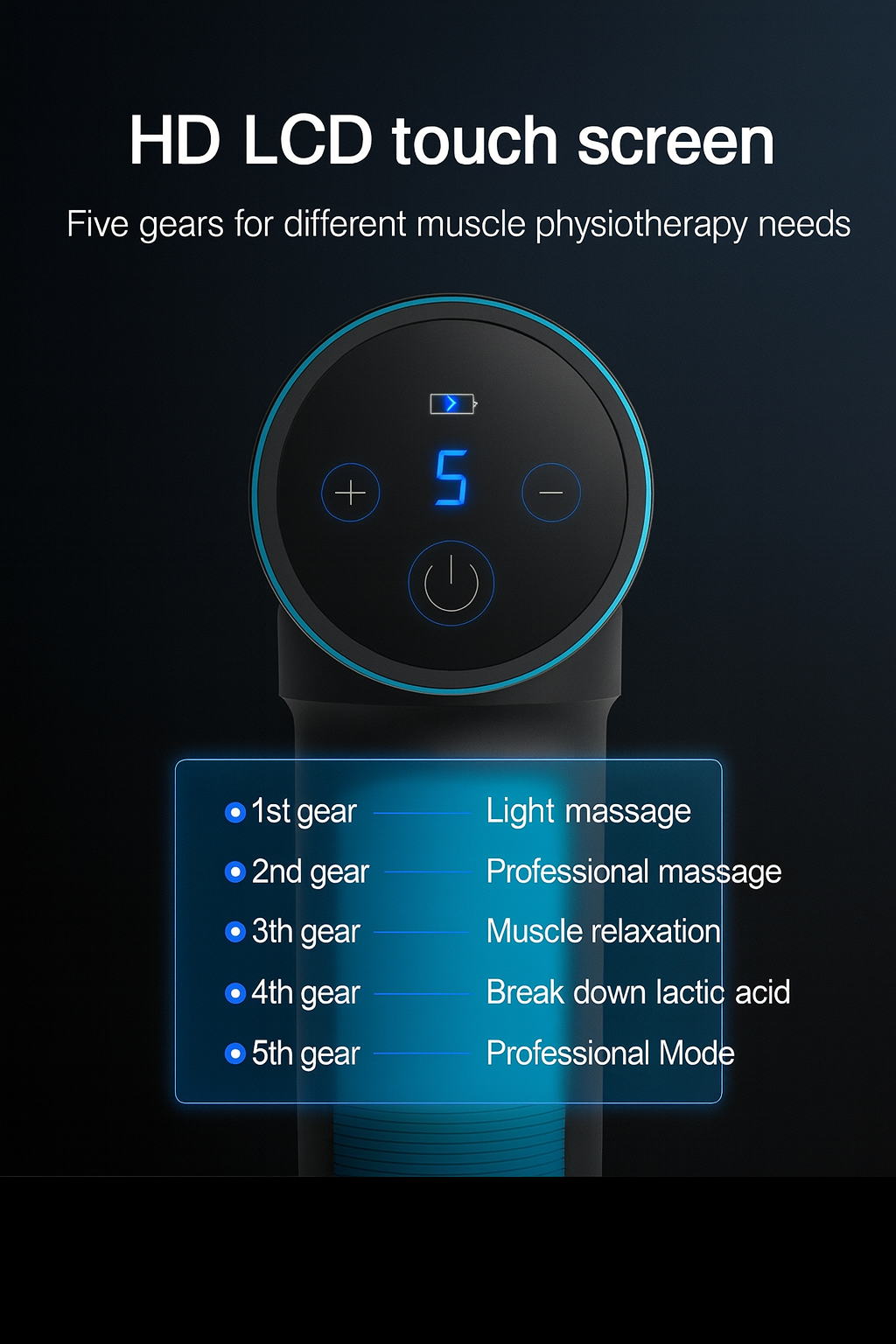 NovaVibe™ BluePro Muscle Massage Gun – Deep Tissue Recovery & Pain Relief