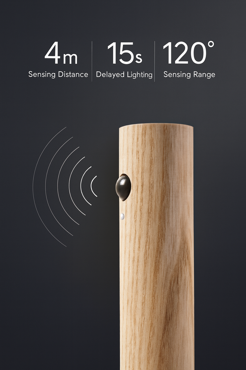 NovaVibe™ Smart Motion Sensor Night Light – Wireless Wooden Wall Lamp